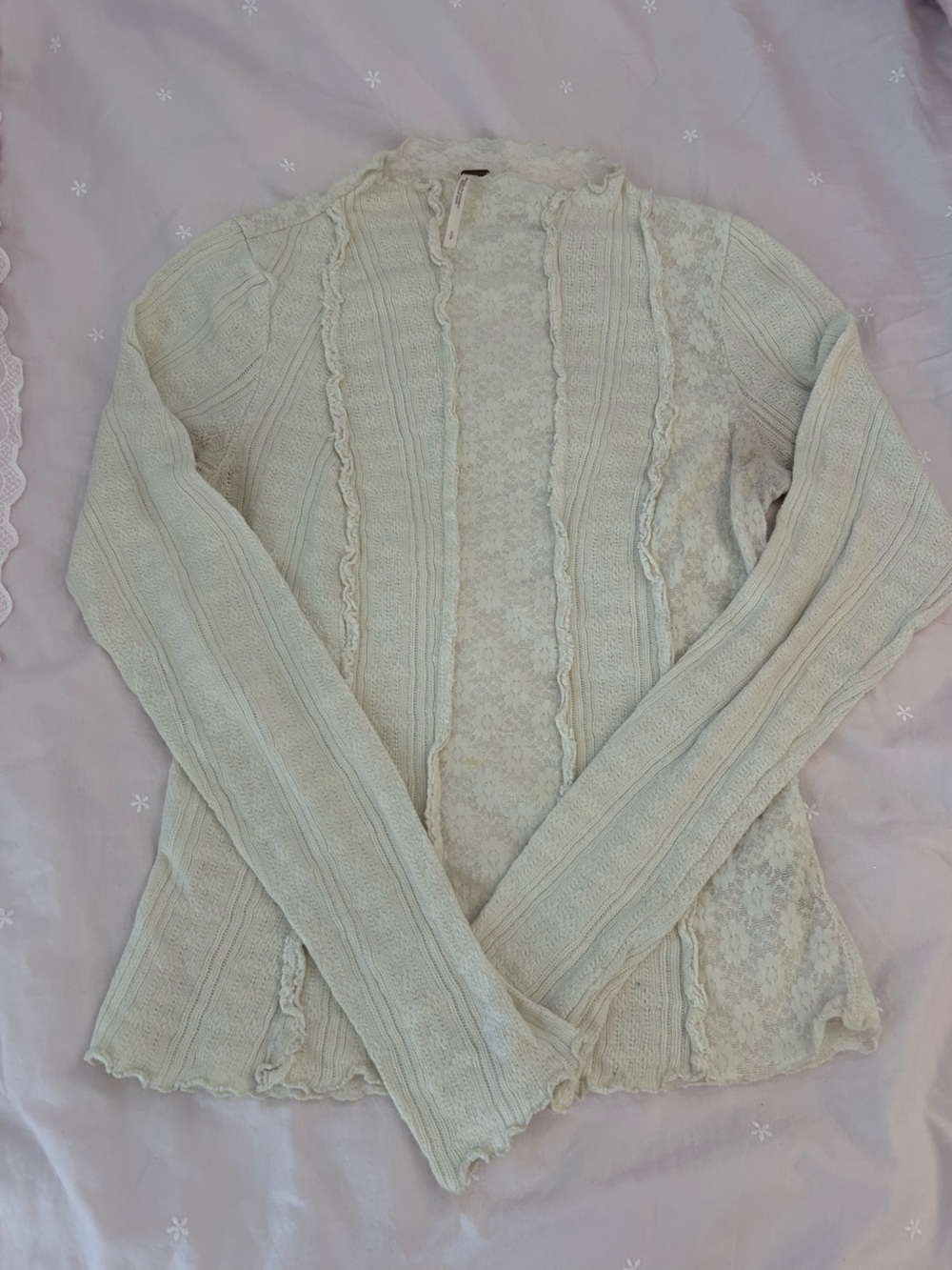 Free people Women’s Lace-Panel Long Sleeve Top